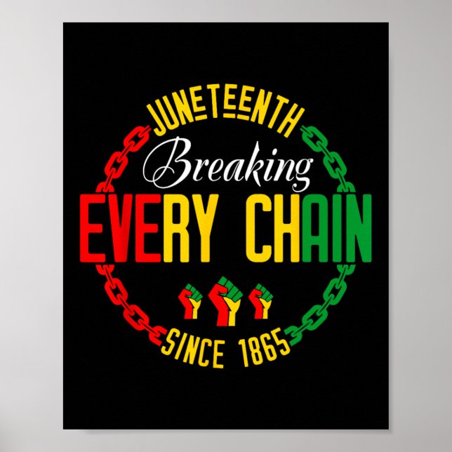 Juneteenth Break Every Chain - Black History Remem Poster (Front)