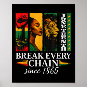 Juneteenth Break Every Chain Since 1865 Freedom De Poster