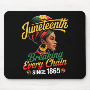 Juneteenth Breaking Chains 1865 Afro Freedom Pride Mouse Pad