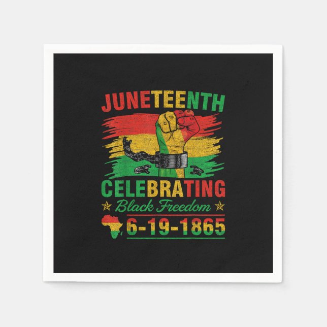 Juneteenth Breaking Every Chain Black Men Women Bo Napkin (Front)