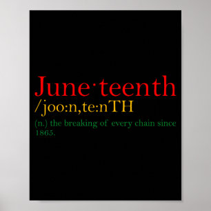 Juneteenth breaking every chain for black people poster