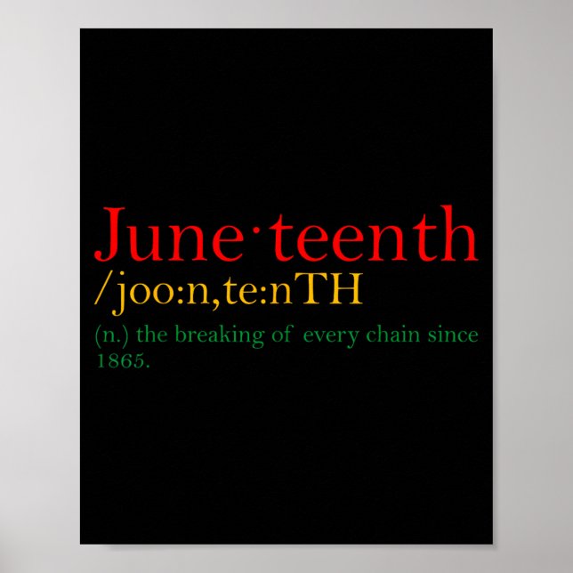 Juneteenth breaking every chain for black people poster (Front)