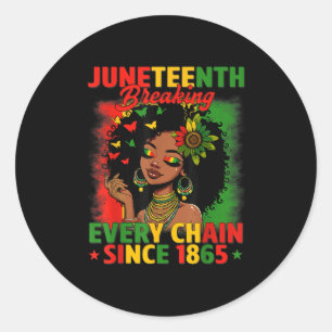 Juneteenth Breaking Every Chain Since 1865 African Classic Round Sticker