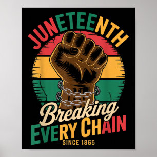 Juneteenth Breaking Every Chain Since 1865 African Poster