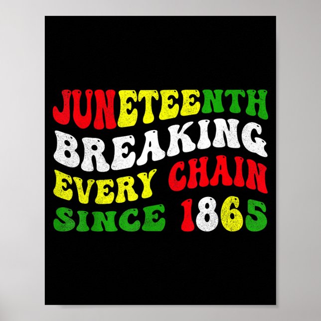 Juneteenth breaking every chain since 1865 african poster (Front)