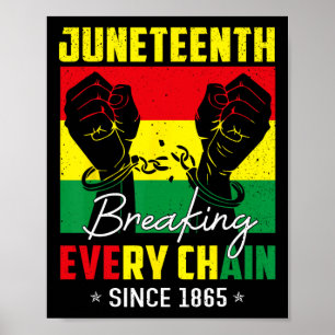 Juneteenth Breaking Every Chain Since 1865 Black F Poster