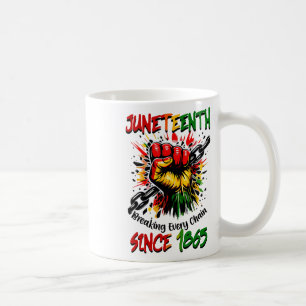 Juneteenth Breaking Every Chain Since 1865 Black H Coffee Mug
