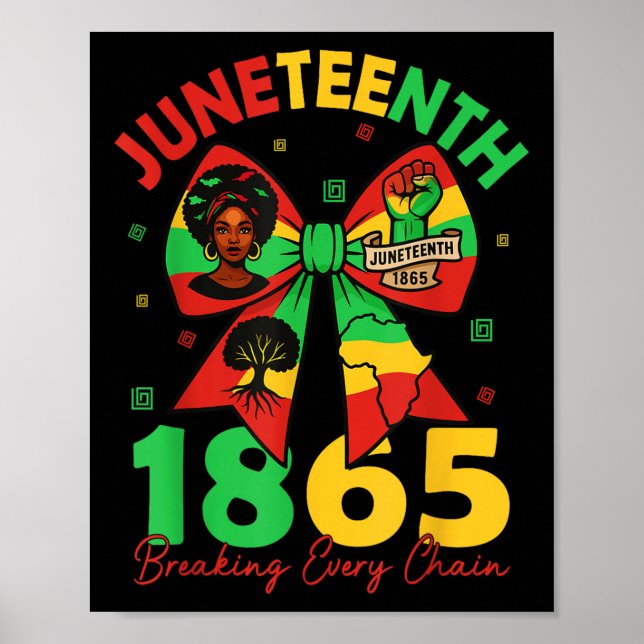 Juneteenth Breaking Every Chain Since 1865 Coquett Poster (Front)