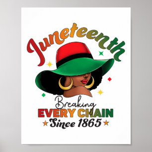 Juneteenth Breaking Every Chain Since 1865 For Wom Poster