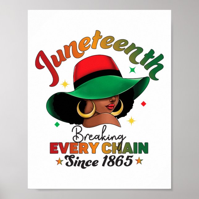 Juneteenth Breaking Every Chain Since 1865 For Wom Poster (Front)