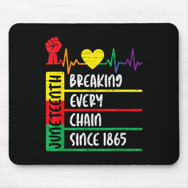 Juneteenth Breaking Every Chain Since 1865 Freedom Mouse Pad (Front)