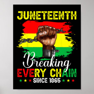 Juneteenth Breaking Every Chain Since 1865 Freedom Poster