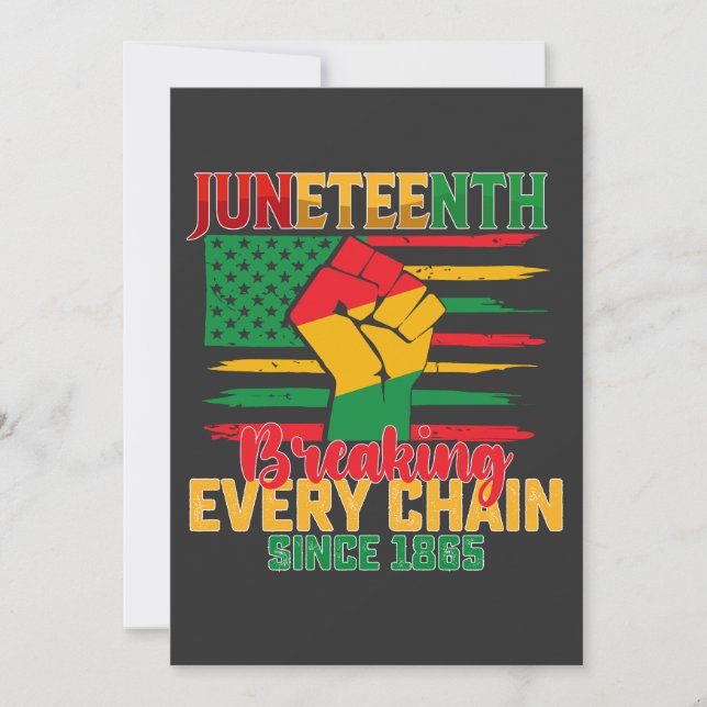 Juneteenth Breaking Every Chain Since 1865 Invitation (Front)