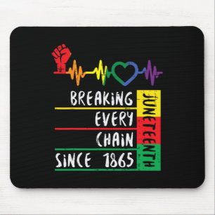 Juneteenth Breaking Every Chain Since 1865 Men Wom Mouse Pad