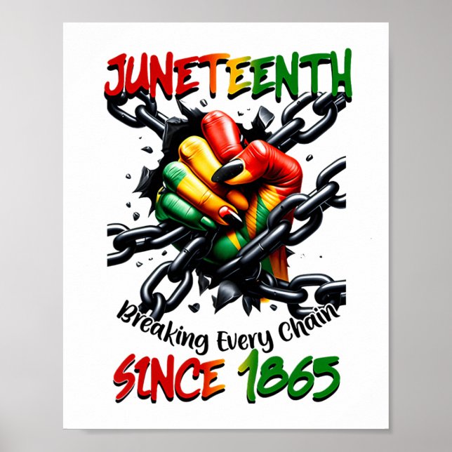 Juneteenth Breaking Every Chain Since 1865  Poster (Front)