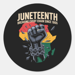 Juneteenth Breaking Every Chain Since 1865 Vintage Classic Round Sticker