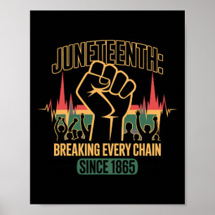 Juneteenth Breaking Every Chain Since 1865 Vintage Poster