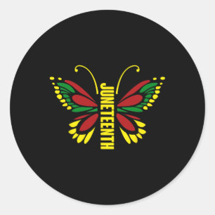 Juneteenth Butterfly African American Celebrate Ju Classic Round Sticker