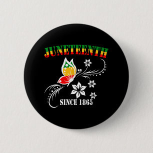 Juneteenth Butterfly Flag Celebrate Black Freedom 6 Cm Round Badge