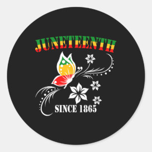 Juneteenth Butterfly Flag Celebrate Black Freedom Classic Round Sticker