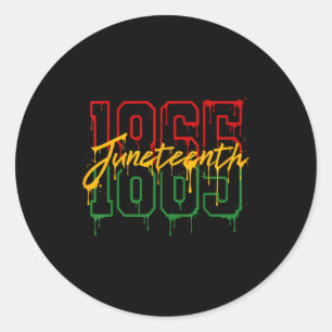 Juneteenth celebrate black freedom since 1865 classic round sticker