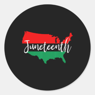 Juneteenth Celebrate Black Freedom Usa Map Black H Classic Round Sticker