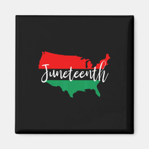 Juneteenth Celebrate Black Freedom Usa Map Black H Magnet