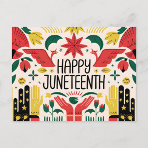 Juneteenth Celebrate Freedom Heritage symbolic art Holiday Postcard