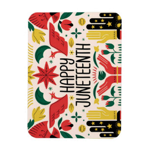 Juneteenth Celebrate Freedom Heritage symbolic art Magnet