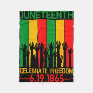 Juneteenth celebrate freedom - pan-african raised fleece blanket