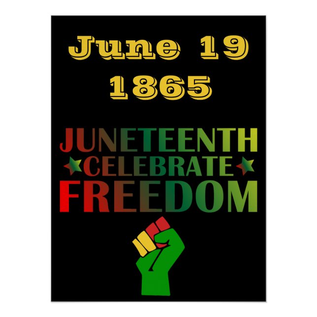 Juneteenth Celebrate Freedom Solidarity 1865 Poster (Front)