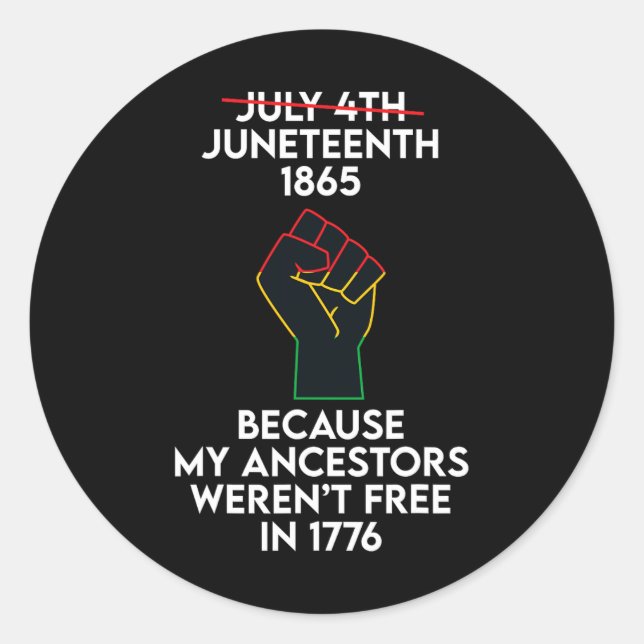 Juneteenth Celebrates Black African American Freed Classic Round Sticker (Front)