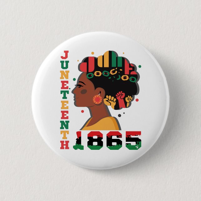 Juneteenth Celebrating 1865 Black African Women 6 Cm Round Badge (Front)