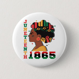 Juneteenth Celebrating 1865 Black African Women 6 Cm Round Badge