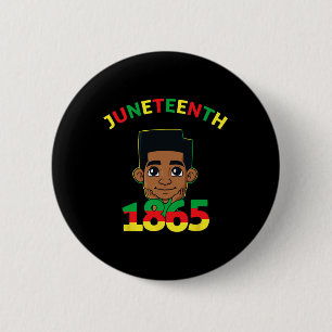 Juneteenth Celebrating 1865 Cool Brown Skin King B 6 Cm Round Badge
