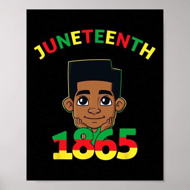 Juneteenth Celebrating 1865 Cool Brown Skin King B Poster (Front)