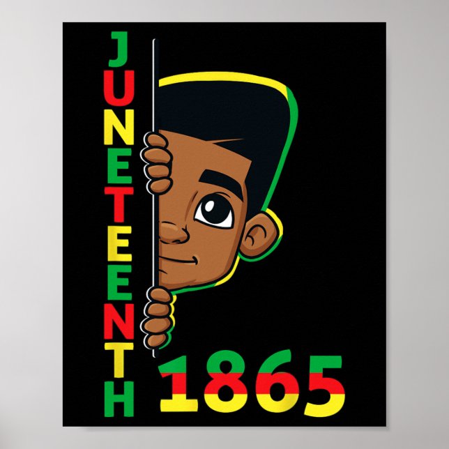 Juneteenth Celebrating 1865 Cool Brown Skin King B Poster (Front)