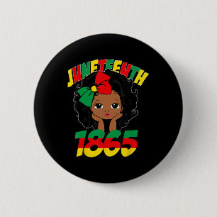 Juneteenth Celebrating 1865 Cute Black Girls Kids 6 Cm Round Badge