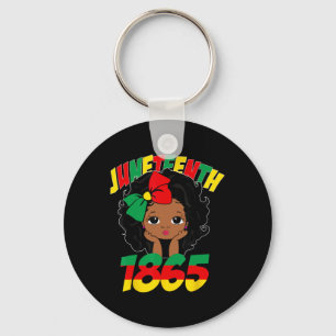 Juneteenth Celebrating 1865 Cute Black Girls Kids Key Ring