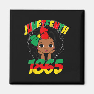 Juneteenth Celebrating 1865 Cute Black Girls Kids Magnet