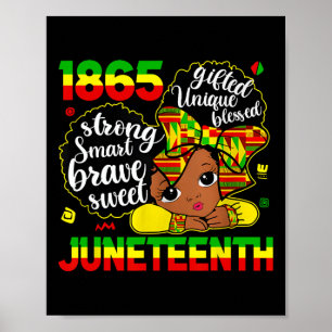 Juneteenth Celebrating 1865 Freedom Cute Black Gir Poster