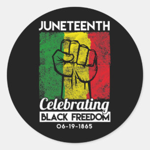 Juneteenth Celebrating Black Freedom 06-19-1865 Classic Round Sticker