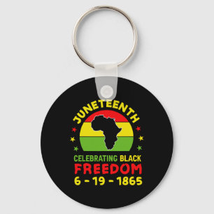 Juneteenth Celebrating Black Freedom 1865 African Key Ring