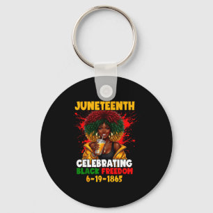 Juneteenth celebrating black freedom 1865 afro key ring