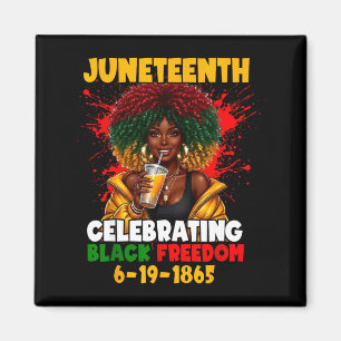 Juneteenth celebrating black freedom 1865 afro magnet