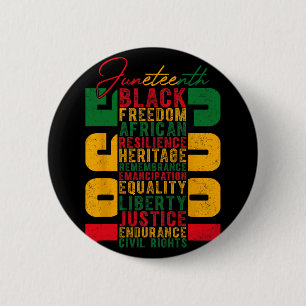 Juneteenth Celebrating Black Freedom 1865 Independ 6 Cm Round Badge