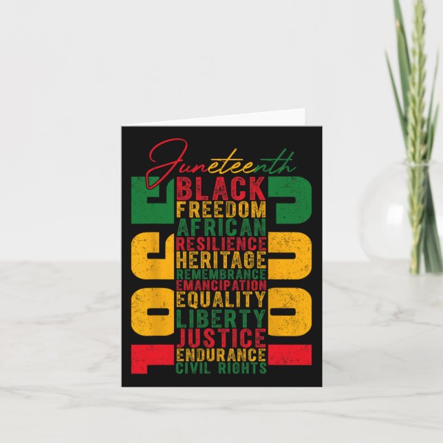 Juneteenth Celebrating Black Freedom 1865 Independ Card (Front)
