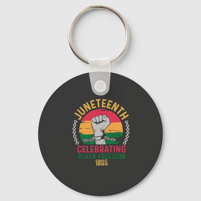Juneteenth Celebrating Black Freedom 1865 Key Ring (Front)