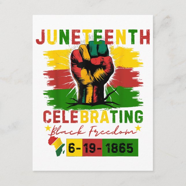 Juneteenth Celebrating Black Freedom Black History Enclosure Card (Front)
