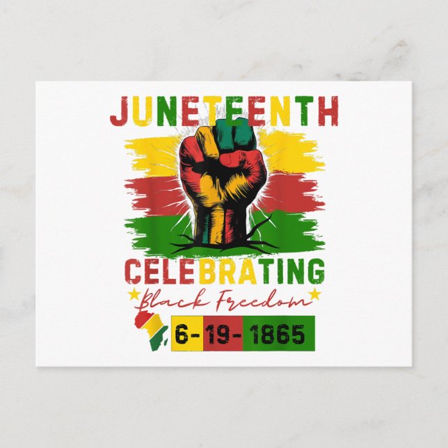 Juneteenth Celebrating Black Freedom Black History Holiday Postcard (Front)